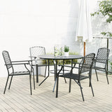 Ensemble de chaises de jardin empilables 5 pcs anthracite