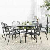 Ensemble de chaises de jardin empilables 7 pcs anthracite