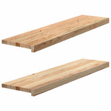 Marches d'escalier 2 pcs non traité bois de chêne massif