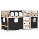 Lit mezzanine pour enfants avec rideaux sans matelas 80x200 cm