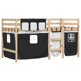 Lit mezzanine pour enfants avec rideaux sans matelas 80x200 cm