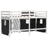 Lit mezzanine pour enfants avec rideaux sans matelas 80x200 cm