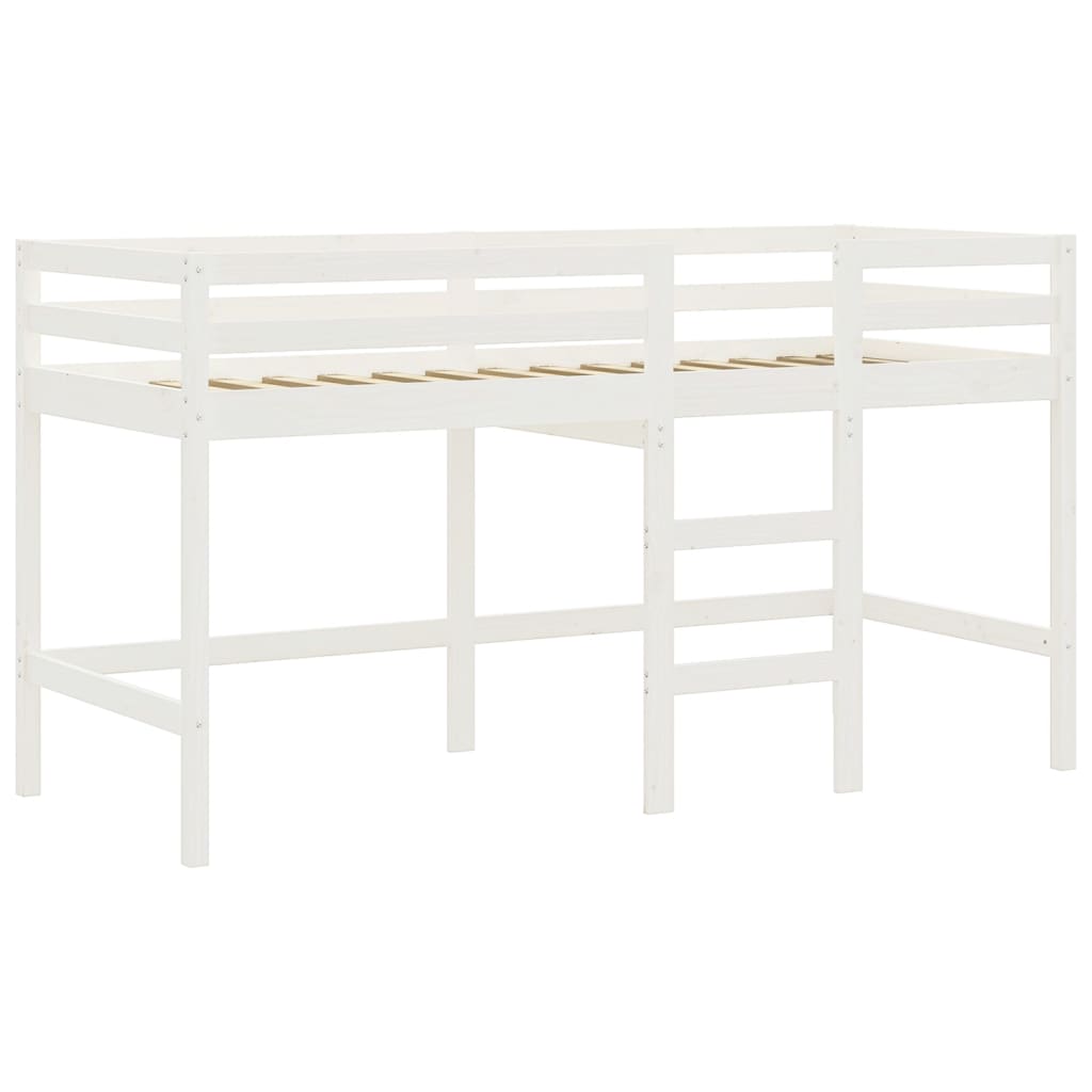 Lit mezzanine enfants avec rideaux sans matelas bleu 80x200cm