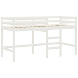 Lit mezzanine enfants avec rideaux sans matelas bleu 80x200cm