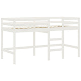 Lit mezzanine enfants avec rideaux sans matelas rose 80x200cm