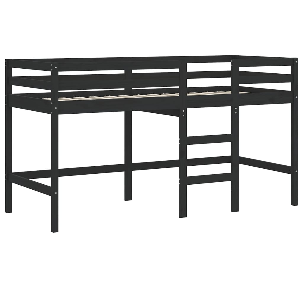 Lit mezzanine pour enfants avec rideaux sans matelas 80x200 cm