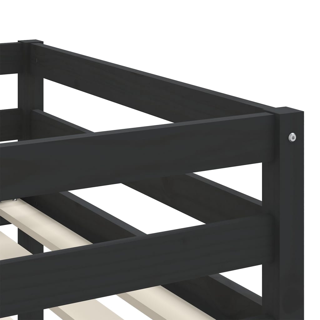 Lit mezzanine pour enfants avec rideaux sans matelas 80x200 cm