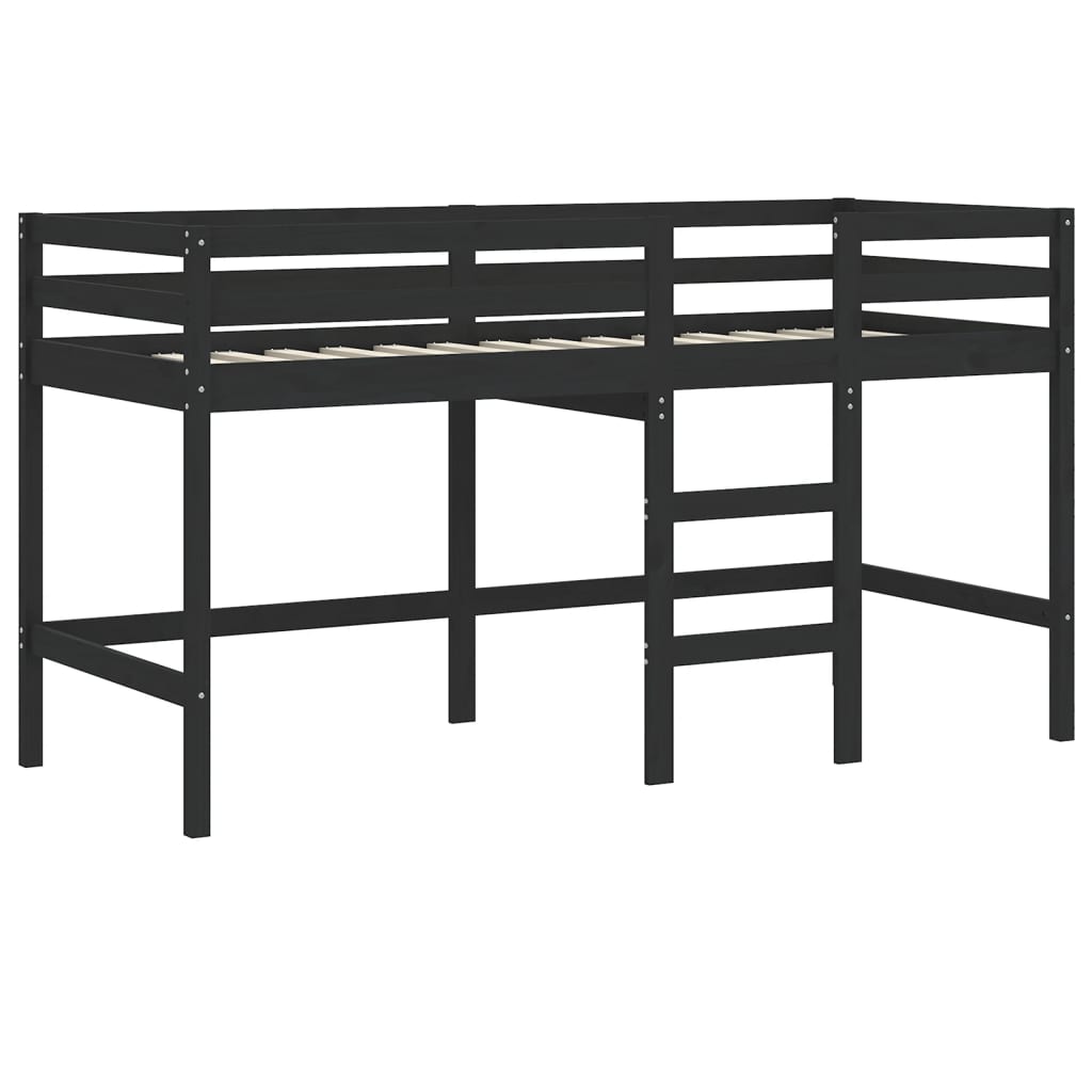 Lit mezzanine enfants avec rideaux sans matelas 90x200cm