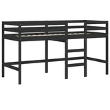 Lit mezzanine enfants avec rideaux sans matelas 90x200cm