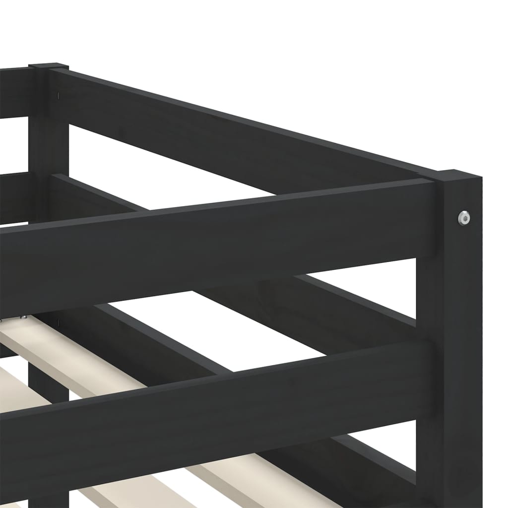 Lit mezzanine enfants avec rideaux sans matelas 90x200cm