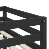 Lit mezzanine enfants avec rideaux sans matelas bleu 90x200cm