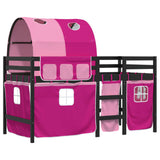 Children's loft bed with tunnel without mattress pink 90x200 cm