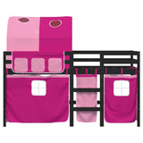 Children's loft bed with tunnel without mattress pink 90x200 cm