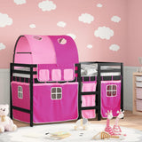 Children's loft bed with tunnel without mattress pink 90x200 cm