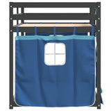 Lit superposé sans matelas bleu 90x200 cm bois de pin massif