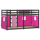 Lit superposé sans matelas rose 90x200 cm bois de pin massif