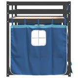 Lit superposé sans matelas bleu 90x190 cm bois de pin massif