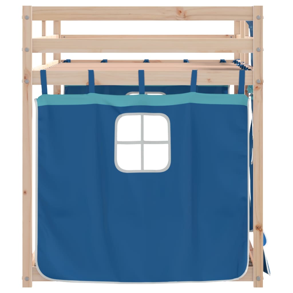 Lit superposé sans matelas bleu 80x200 cm bois de pin massif