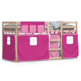 Lit superposé sans matelas rose 80x200 cm bois de pin massif