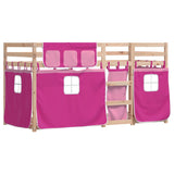 Lit superposé sans matelas rose 80x200 cm bois de pin massif