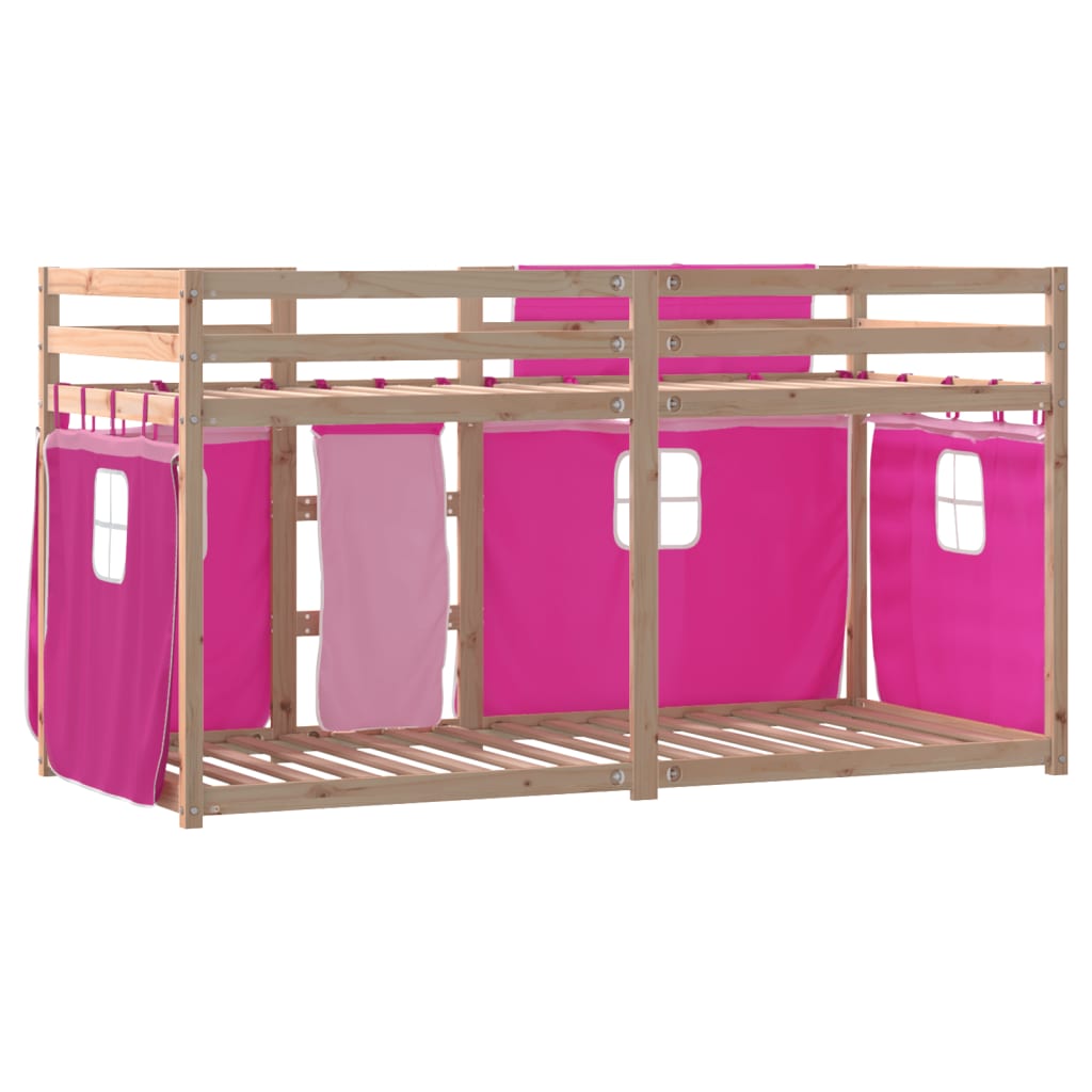 Lit superposé sans matelas rose 80x200 cm bois de pin massif