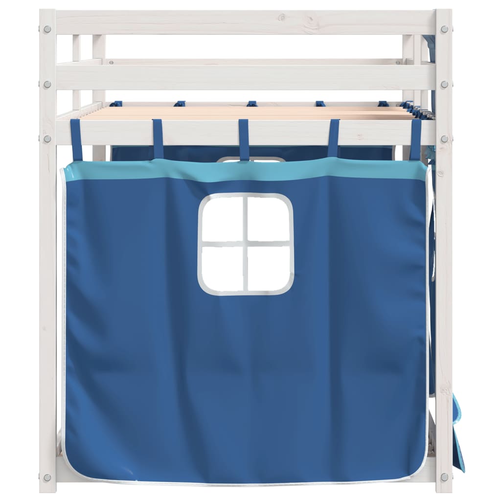 Lit superposé sans matelas bleu 80x200 cm bois de pin massif