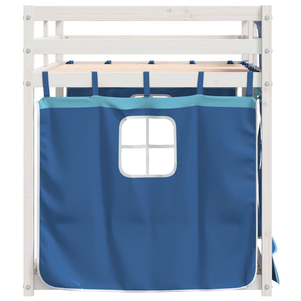 Lit superposé sans matelas bleu 75x190 cm bois de pin massif