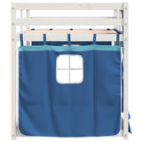 Lit superposé sans matelas bleu 75x190 cm bois de pin massif