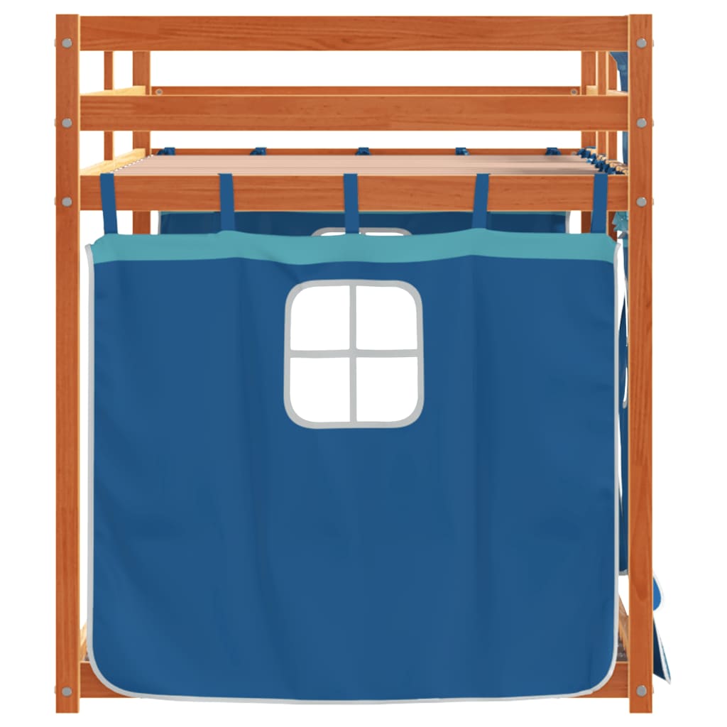 Lit superposé sans matelas bleu 80x200 cm bois de pin massif