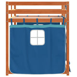 Lit superposé sans matelas bleu 80x200 cm bois de pin massif