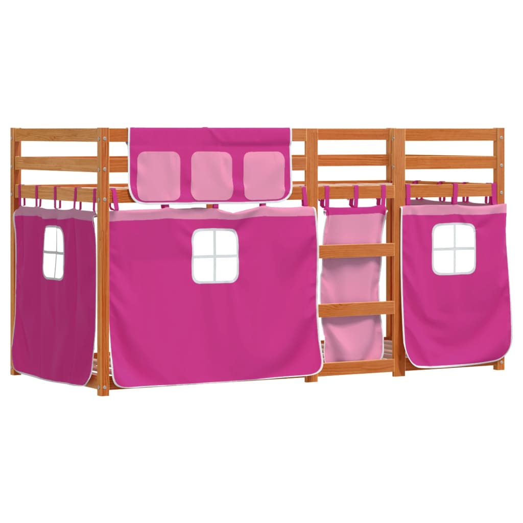 Lit superposé sans matelas rose 80x200 cm bois de pin massif