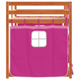 Lit superposé sans matelas rose 80x200 cm bois de pin massif