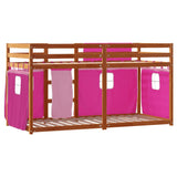 Lit superposé sans matelas rose 80x200 cm bois de pin massif