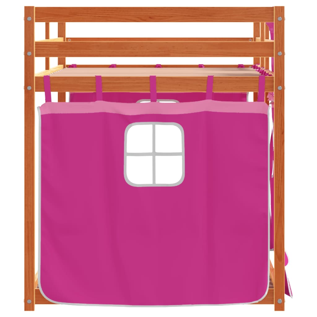 Lit superposé sans matelas rose 75x190 cm bois de pin massif