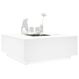 Table basse avec LED infini blanc 100x100x40 cm