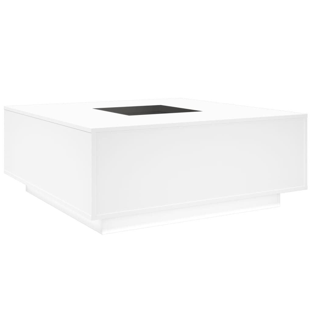 Table basse avec LED infini blanc 100x100x40 cm