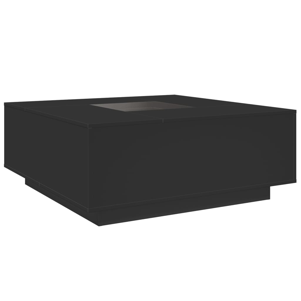 Table basse avec LED infini noir 100x100x40 cm