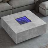 Couchtisch mit betongrauer Infinity-LED 100x100x40 cm