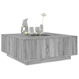 Table basse avec LED infini sonoma gris 100x100x40 cm