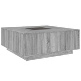 Table basse avec LED infini sonoma gris 100x100x40 cm