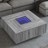 Table basse avec LED infini sonoma gris 100x100x40 cm