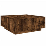 Table basse chêne fumé 100x100x40 cm bois d'ingénierie