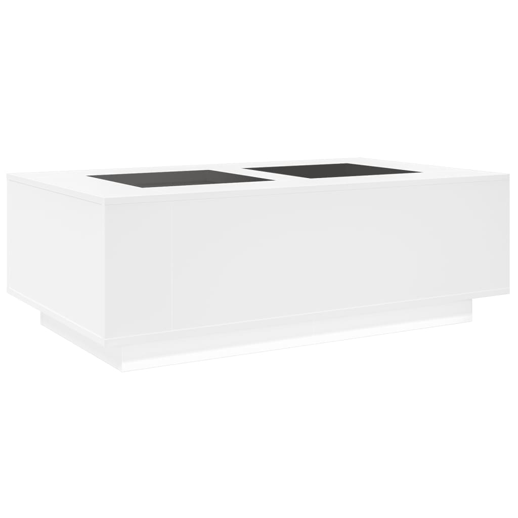 Table basse avec LED infini blanc 116x69x40 cm