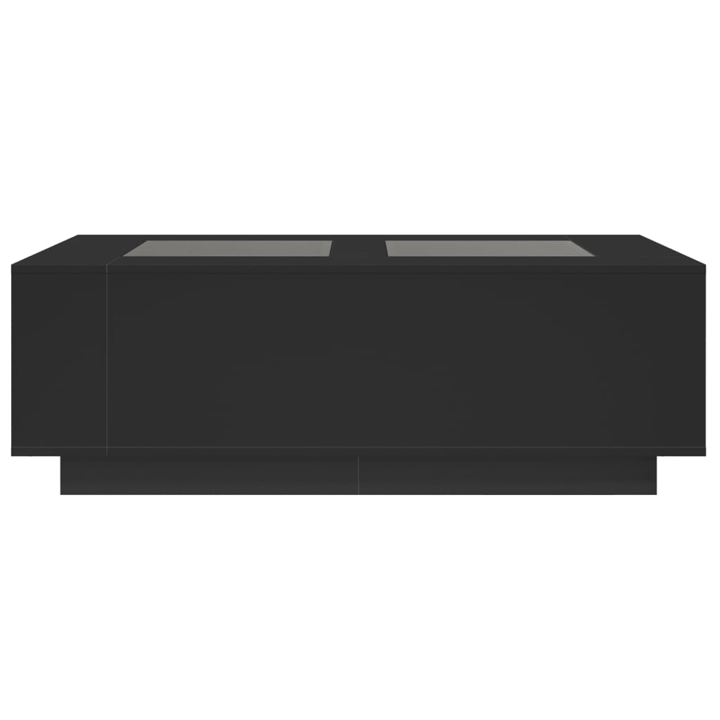 Table basse avec LED infini noir 116x69x40 cm