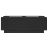 Table basse avec LED infini noir 116x69x40 cm