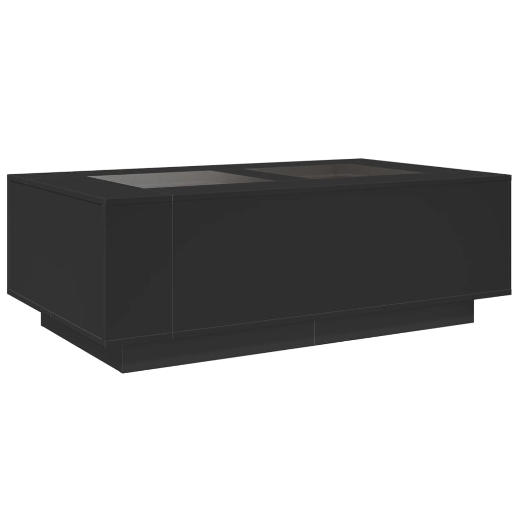 Table basse avec LED infini noir 116x69x40 cm