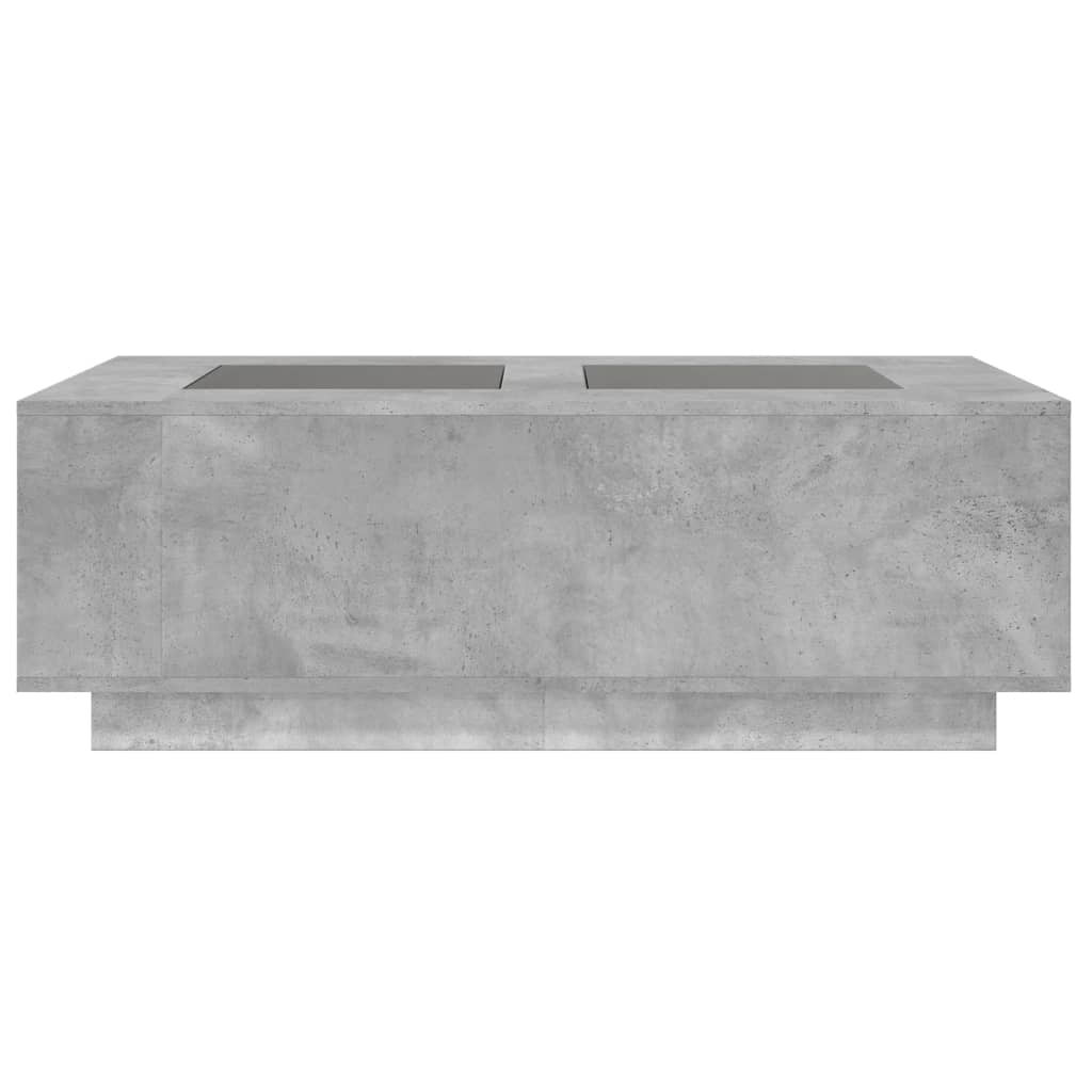 Table basse avec LED infini gris béton 116x69x40 cm