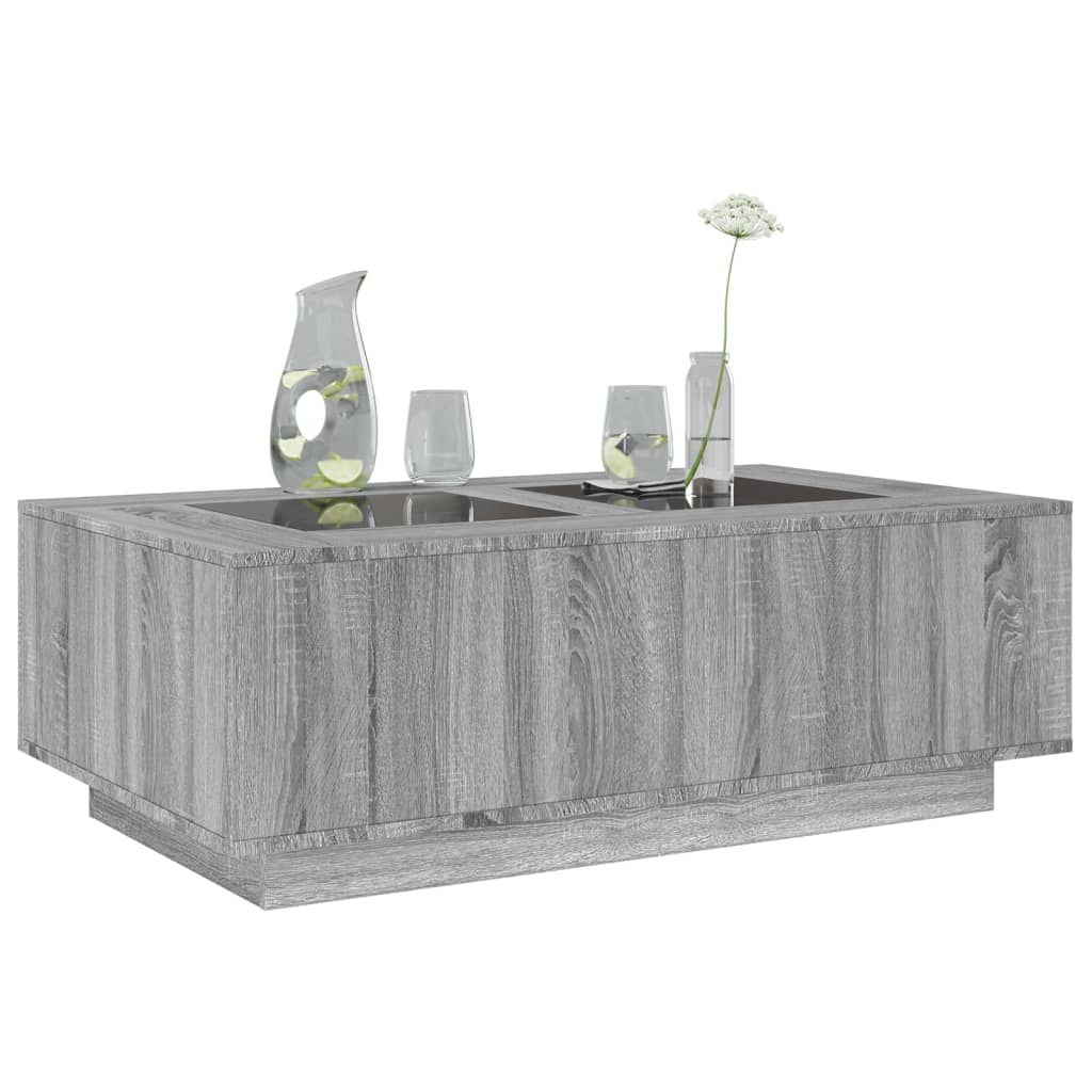 Table basse avec LED infini sonoma gris 116x69x40 cm