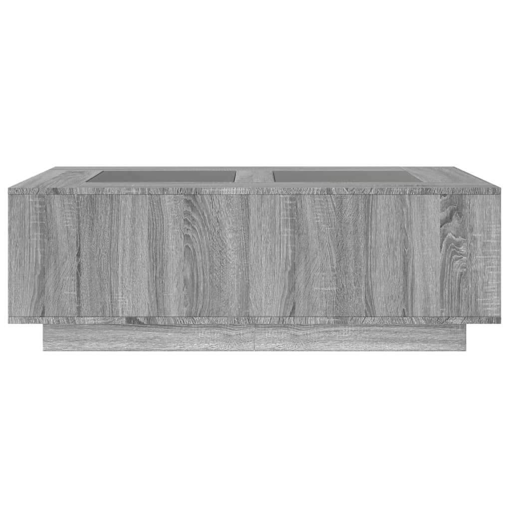 Table basse avec LED infini sonoma gris 116x69x40 cm