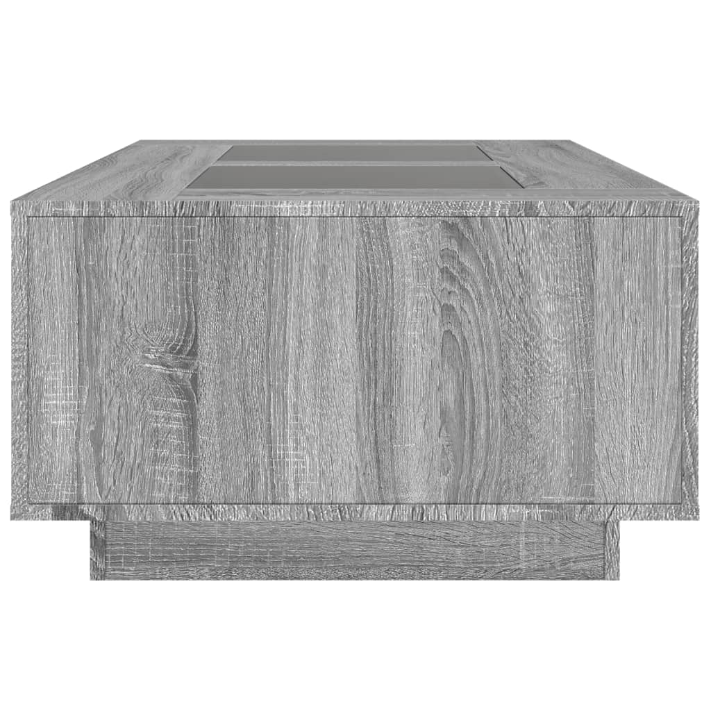 Table basse avec LED infini sonoma gris 116x69x40 cm